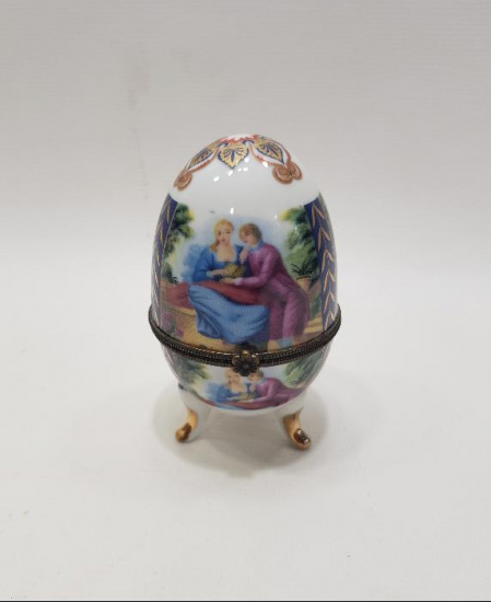 YUMURTA FORMLU WJ MARKA ANTİKA MÜCEVHER KUTUSU 