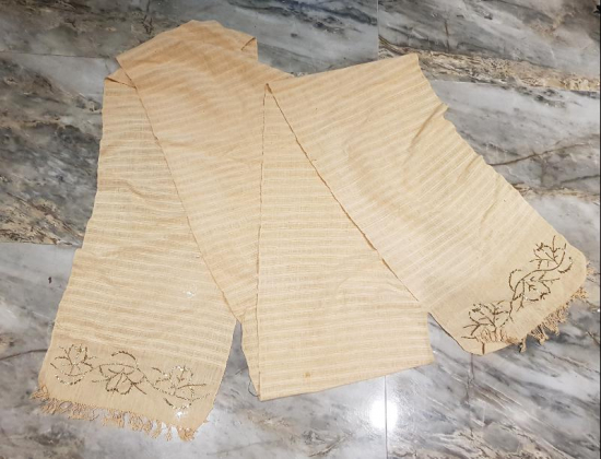 OSMANLI DÖNEMİ ALTIN TEL KIRMA İŞLEMELİ SOFRA BEZİ 