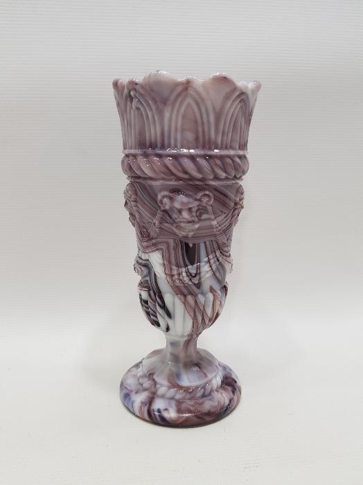 19. YÜZYIL ŞARAP TANRISI DIONYSOS RESİMLİ NADİR FORMDA OPAL VAZO