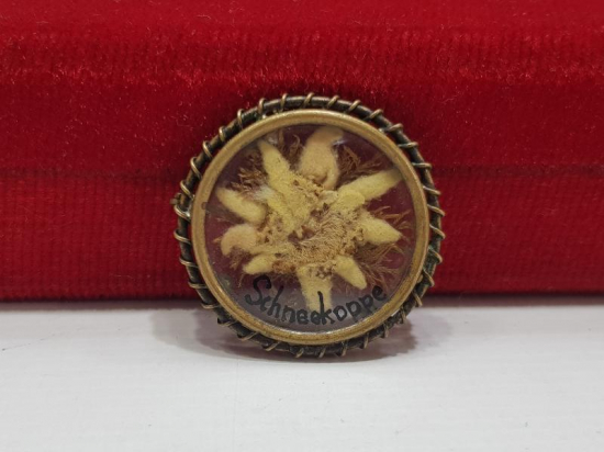 İÇİNDE ÇİÇEK BULUNAN ANTİKA BROŞ 