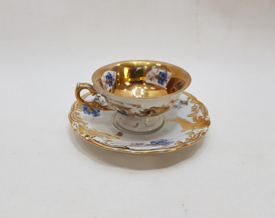 OSMANLI DÖNEMİ KPM MARKA ALTIN YALDIZLI ANTİKA FİNCAN