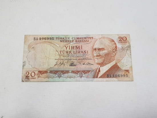 B1 SERİ 7 RAKAMLI 20 LİRA - NADİR
