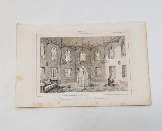 OSMANLI DÖNEMİ FATİH SULTAN MEHMET HAN TÜRBESİ GRAVÜRÜ