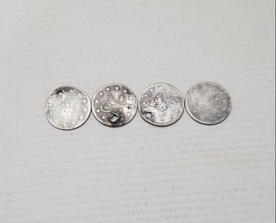 SULTAN ABDÜLHAMİD HAN DÖNEMİ 4 ADET GÜMÜŞ 1 KURUŞ