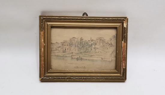 OSMANLI DÖNEMİ EL ÇİZİMİ KARA KALEM TABLO