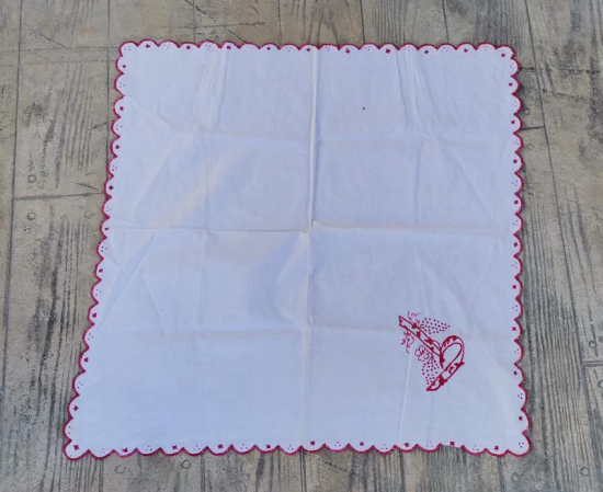 OSMANLICA İNİSİYALLİ SEHPA ÖRTÜSÜ