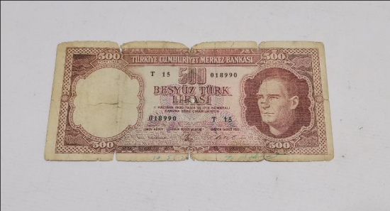 5. EMİSYON NADİR 500 LİRA KAĞIT PARA