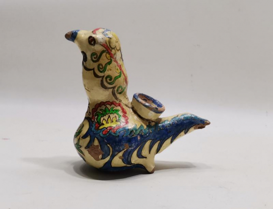 OSMANLI DÖNEMİ ADAPAZARI İŞİ EL BOYAMA KUŞ FORMLU HOKKA