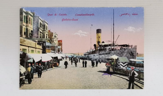 OSMANLI DÖNEMİ KARTPOSTAL: İSTANBUL GALATA RIHTIMI