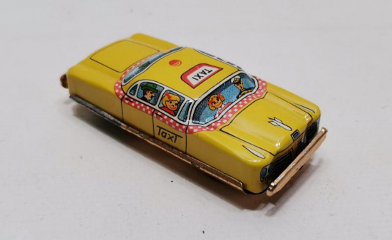 1970'LERDEN JAPON MALI SÜRTMELİ TAKSİ TENEKE OYUNCAK 