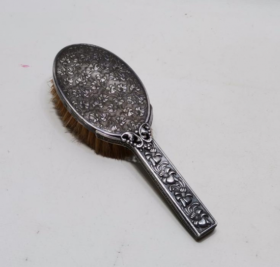 ANTİKA GÜMÜŞ KAPLAMA ELBİSE FIRÇASI 