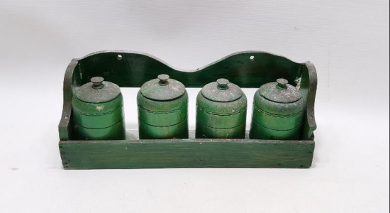 ANTİKA KÖY İŞİ AHŞAP TUZLUK BAHARATLIK TAKIMI 