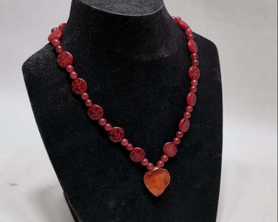 OSMANLI DÖNEMİ HAC YADİGARI AKİK GERDANLIK 