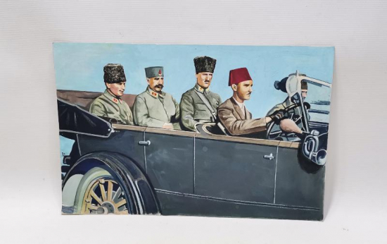 1922 ATATÜRK ERKANIYLA BİRLİKTE İZMİR'E GİRERKEN RESİM