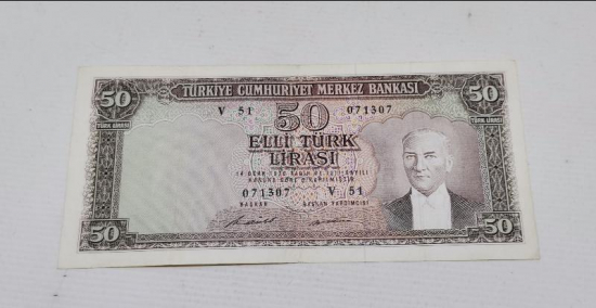 5. EMİSYON MEŞHUR ASKERLİ 50 LİRA