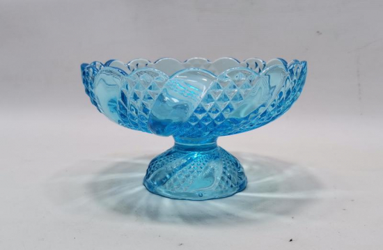 ANTİKA RUS YAPIMI MAVİ CAM ŞEKERLİK