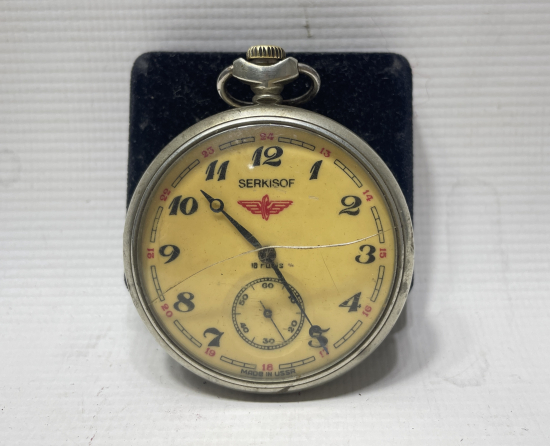 ARKASI TRENLİ SERKİSOF MARKA KURMALI CEP SAATİ