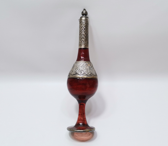 OSMANLI DÖNEMİ GÜMÜŞ APLİKLİ KOPARMA CAM GÜLEBDAN