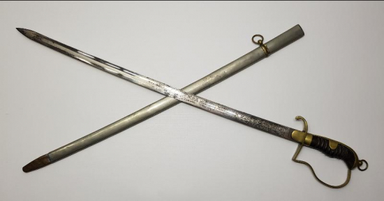 OSMANLI DÖNEMİ H. MIGUIRDITCHIAN İMZALI AY YILDIZ VE SANCAK GRAVÜRLÜ TOPÇU KILICI