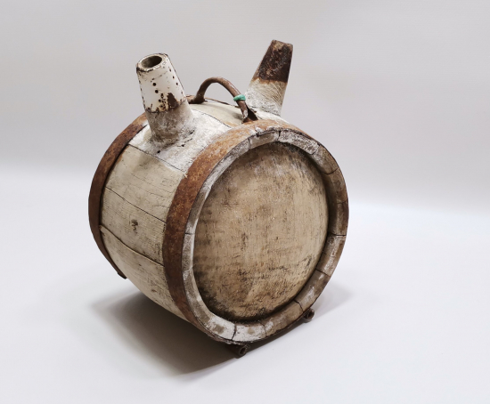 OSMANLI DÖNEMİ NADİR FORMDA AHŞAP ZEMZEM MATARASI