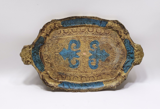 İTALYAN YAPIMI ANTİKA AHŞAP KAHVE TEPSİSİ