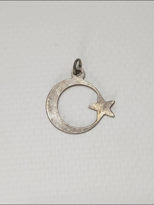 AY YILDIZ FORMLU GÜMÜŞ KOLYE UCU