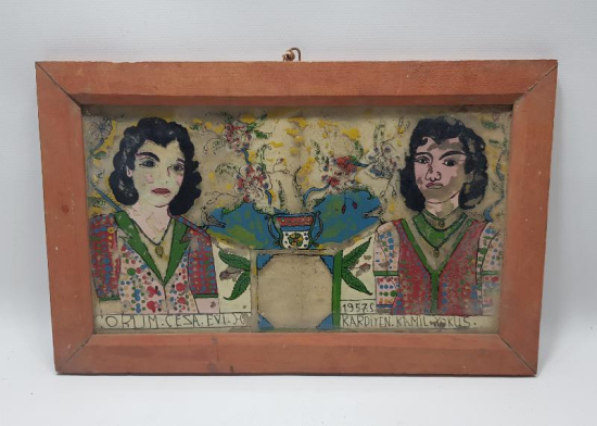 1957 TARİHLİ ÇORUM CEZAEVİ İŞİ CAM ALTI TABLO