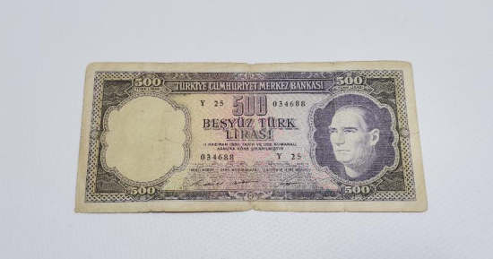 5. EMİSYON NADİR 500 LİRA KAĞIT PARA