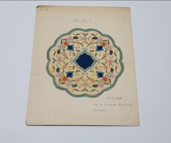 OSMANLI EL İŞİ UÇKUR MOTİFİ V. GÖNÜLAL İMZALI RESİM