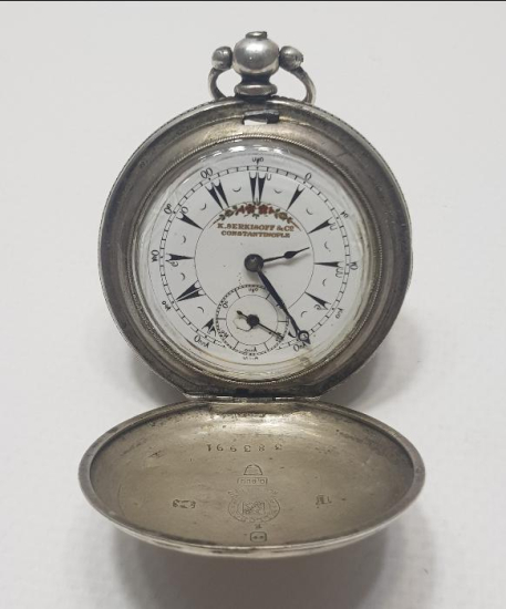 OSMANLI DÖNEMİ SERKİSOF CONSTANTINOPLE GÜMÜŞ CEP SAATİ 