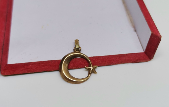 AY YILDIZLI ANTİKA KOLYE UCU