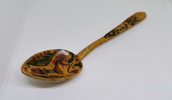 MEVLEVİ SİKKELİ VE OSMANLICA YAZILI OSMANLI DÖNEMİ NADİR KONYA İŞİ TAHTA KAŞIK