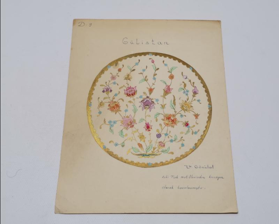 EL ÇİZİMİ GÜLİSTAN ÇİNİ MOTİFİ