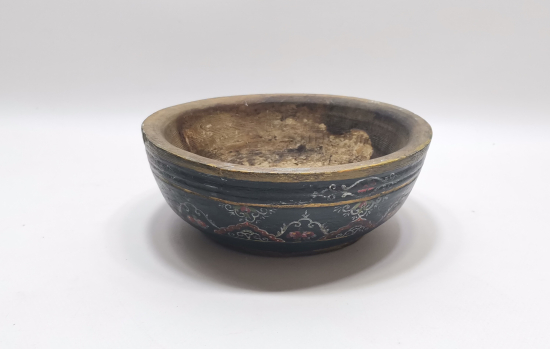 TAMAMI EL BOYAMA İŞÇİLİKLİ OSMANLI DÖNEMİ AHŞAP KASE