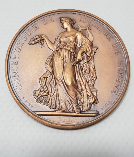 1900'LERDEN KUTUSUNDA İSVİÇRE CENEVRE MÜZİK KONSERVATUARI MADALYASI