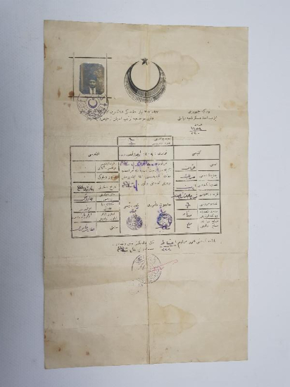 1924 TARİHLİ OSMANLICA ASKERLİK TERHİS BELGESİ