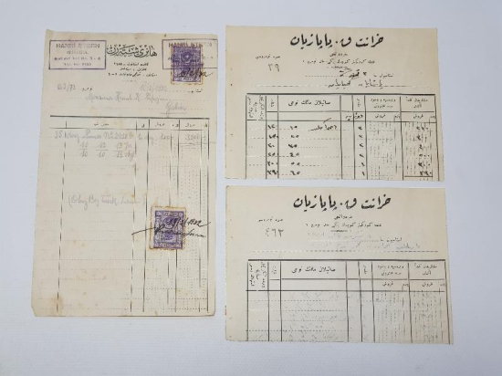 OSMANLI DÖNEMİ HENRY ŞTERN VE HRANT PAPAZYAN ANTETLİ FATURALAR