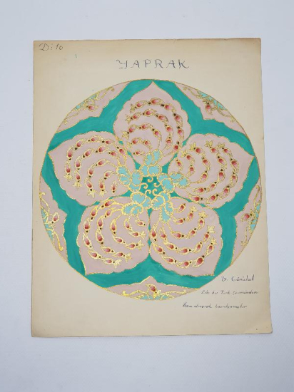 OSMANLI TEKSTİL TARİHİ: EL İŞİ ÇEVRE MOTİFİ V. GÖNÜLAL İMZALI RESİM