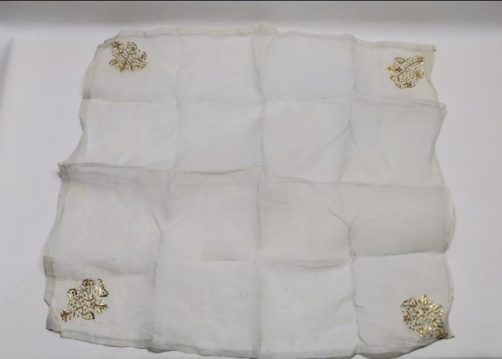 OSMANLI DÖNEMİ RUM İŞİ ALTIN SIRMA İŞLEMELİ İPEK ÇEVRE