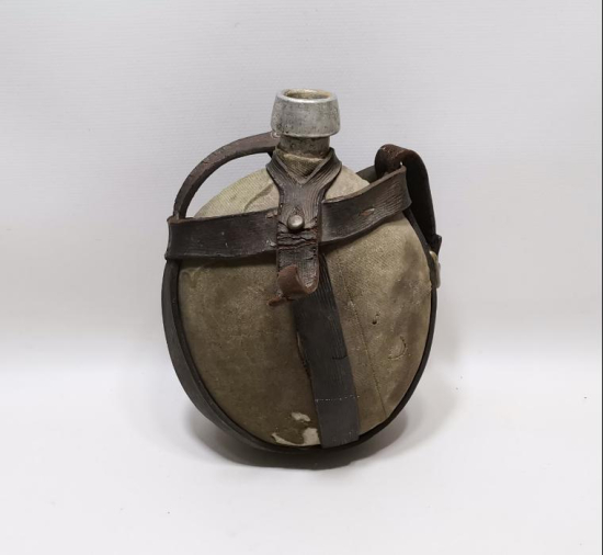 ORJİNAL KILIFINDA 1. DÜNYA SAVAŞI MANTAR KAFA OSMANLI SUBAY MATARASI