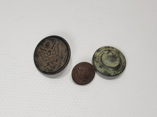 1. DÜNYA SAVAŞI DÖNEMİ ÜÇ ADET ASKERİ DÜĞME