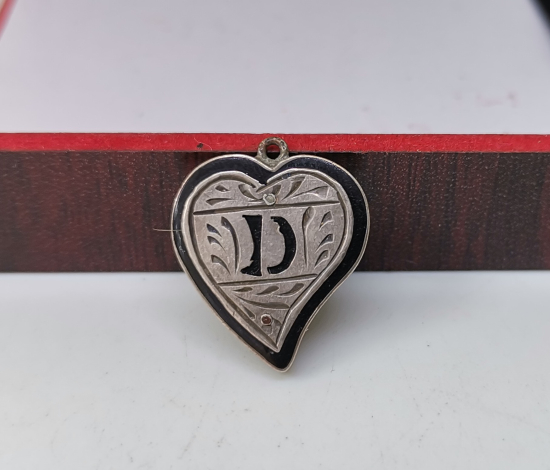 KALEM İŞÇİLİKLİ ERZURUM İŞİ EL YAPIMI KALPLİ KOLYE UCU