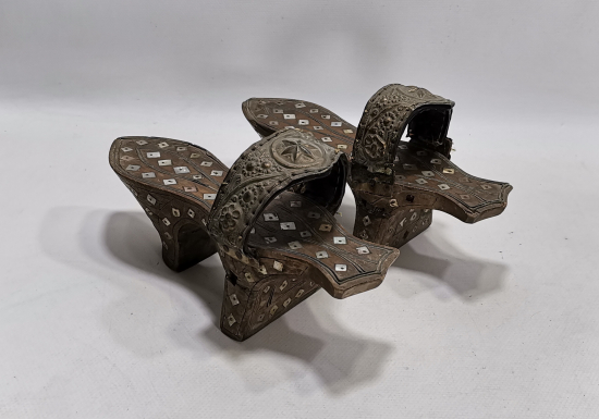 OSMANLI DÖNEMİ AY YILDIZLI AFYON İŞİ OSMANLICA YAZILI GELİN NALINI - HAMAM NALINI