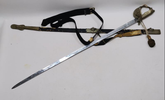 ANTİKA DENİZCİ SUBAY KILICI VE KEMERİ