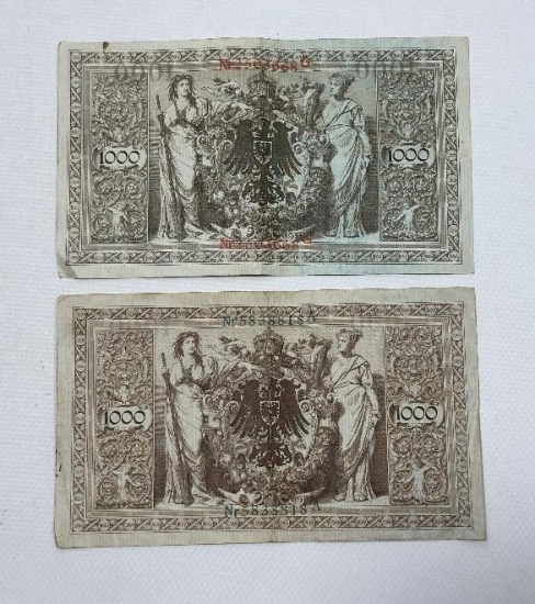 1910 TARİHLİ İKİ ADET 1000 MARK ALMAN KAĞIT PARA