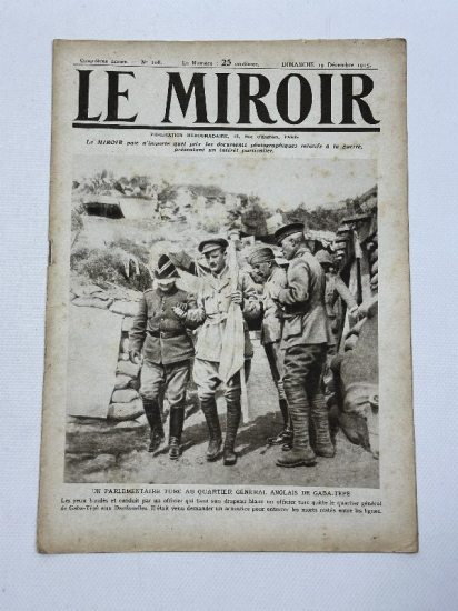 19 ARALIK 1915 ÇANAKKALE SAVAŞI ESİR TAKASI KONULU FRANSIZ LE MIROIR MECMUASI 
