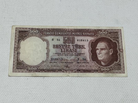 5. EMİSYON NADİR 500 LİRA KAĞIT PARA