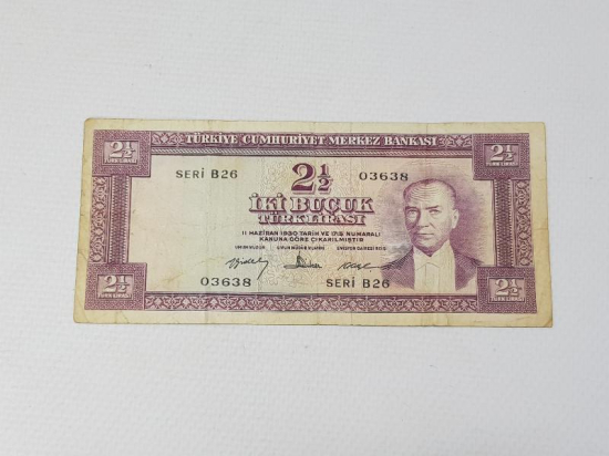 TC 5. EMİSYON NADİR 2,5 LİRA KAĞIT PARA