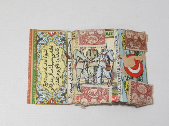 1. DÜNYA SAVAŞI DÖNEMİ İTTİFAK KONULU ASKER RESİMLİ ÇOK NADİR SİLAHDAŞLAR SİGARA KAĞIDI