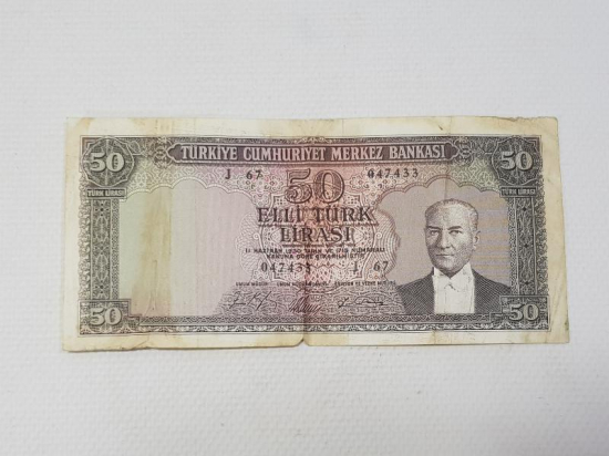 5. EMİSYON NADİR ASKER 50 LİRA KAĞIT PARA